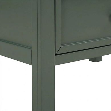 Vintage Green Nightstand with 2 Drawers and Classic Style