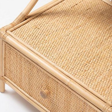 Nightstand with 1 Drawer and Bohemian Style