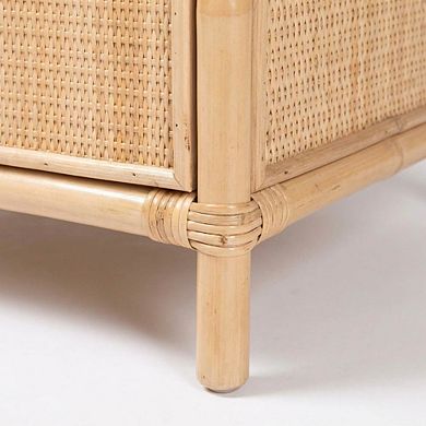 Nightstand with 1 Drawer and Bohemian Style