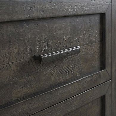 Nightstand with Saw Cuts for Bedroom Decor