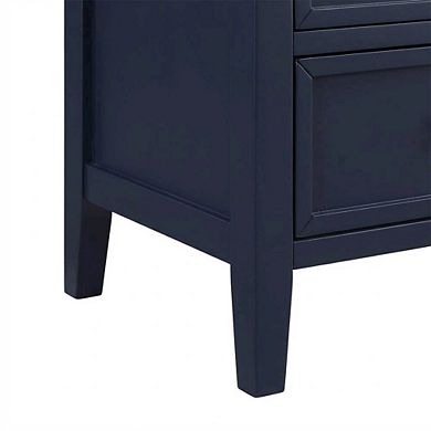 Midnight Blue Nightstand with 2 Drawers and Modern Design