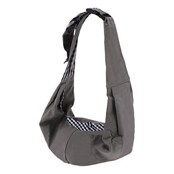 1 pc Canvas Pet Sling Carrier Adjustable Under 5kg Small Dog Sling Carrier, Gray Black White