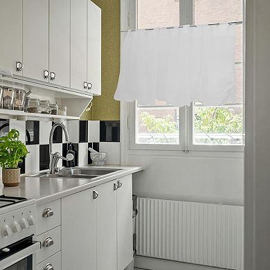 Short Kitchen Curtains for Bathroom Windows Cabinet Laundry Room Decor White 62.99"Lx23.62"W 1Pc