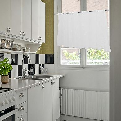 Short Kitchen Curtains for Bathroom Windows Cabinet Laundry Room Decor White 59.06"Lx17.72"W 1Pc