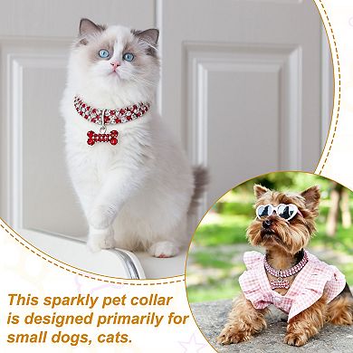 1Pc Rhinestone Cats Collar Bling Dog Basic Collars