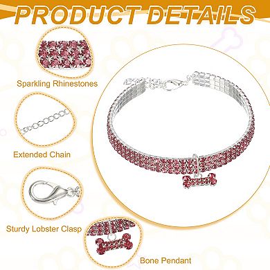 1Pc Rhinestone Cats Collar Bling Dog Basic Collars