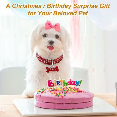 1Pc Rhinestone Cats Collar Bling Dog Basic Collars