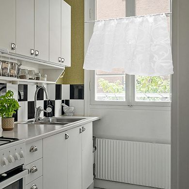 Short Kitchen Curtains for Bathroom Windows Cabinet Laundry Room Decor White 57.09"Lx23.62"W 1Pc