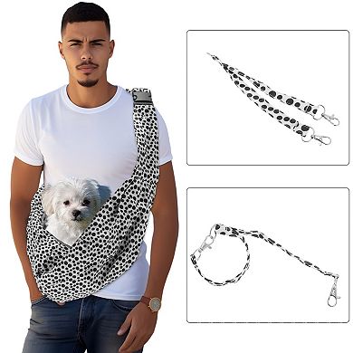 1Pc Oxford Cloth Pet Sling Carrier Adjustable Under 5kg Small Dog Sling Carrier, White
