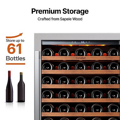 24 Inch Wine cooler Refrigerator , 61-bottle