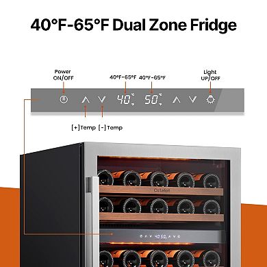 24 inch 52-Bottle Wine Cooler Refrigerator Fridge , Dual Zone
