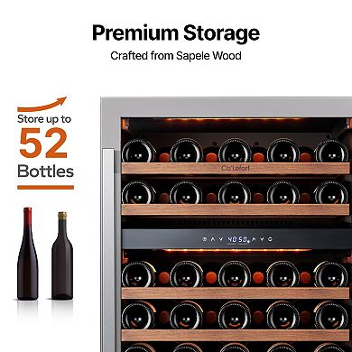 24 inch 52-Bottle Wine Cooler Refrigerator Fridge , Dual Zone