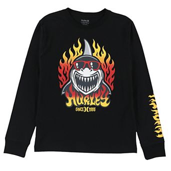 Boys 4-7 Hurley Flaming Shark Long Sleeve Graphic Tee