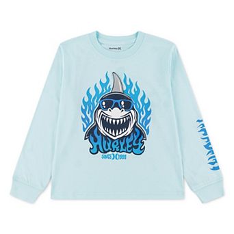 Boys 4-7 Hurley Flaming Shark Long Sleeve Graphic Tee