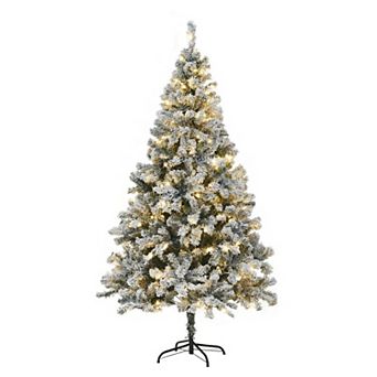 Sweet Home Collection 6 FT Frosted Pre-Lit Artificial Christmas Tree w/ 820 PVC Tips 250 LED Lights