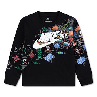 Toddler Boys Nike Sticker Doodle Long Sleeve Graphic Tee