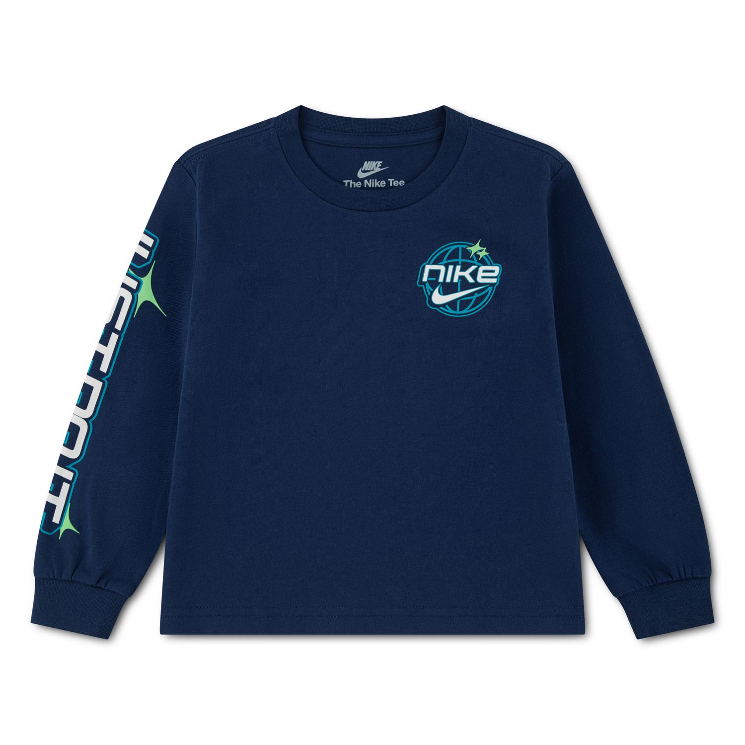 Футболка Nike Y2K Globe "Just Do It." Long Sleeve для мальчиков-малышей — фото 1