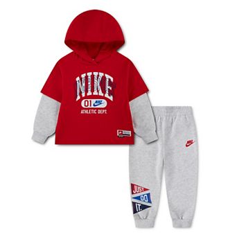 Toddler Boy Nike Fleece Pullover Twofer Hoodie & Joggers 2 pc Set