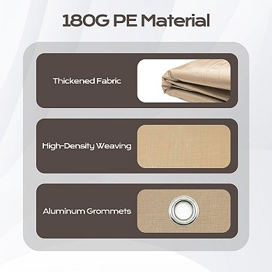 Aoodor Carport Replacement Canopy Cover with Extra-Long Ball Bungees