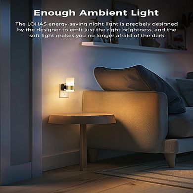 Dimmable 2-Pack LED Night Lights with Adjustable Dusk-to-Dawn Sensors.