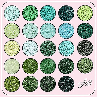 John Bead 12500pcs 8/0 Glass Seed Beads (24 Assorted Colors, 300g)