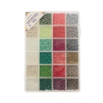 John Bead 12500 pc 8/0 Glass Seed Beads (24 Assorted Colors, 300g)