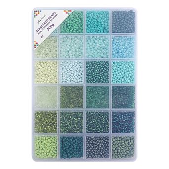John Bead 12500 pc 8/0 Glass Seed Beads (24 Assorted Colors, 300g)