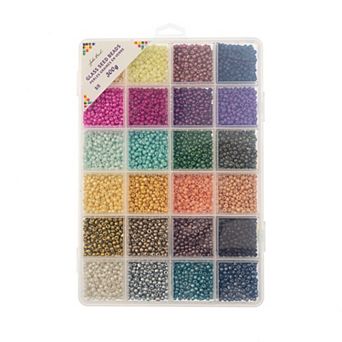 John Bead 12500 pc 8/0 Glass Seed Beads (24 Assorted Colors, 300g)