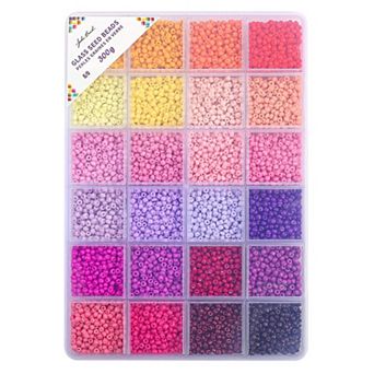 John Bead 12500 pc 8/0 Glass Seed Beads (24 Assorted Colors, 300g)