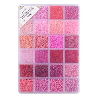 John Bead 12500 pc 8/0 Glass Seed Beads (24 Assorted Colors, 300g)