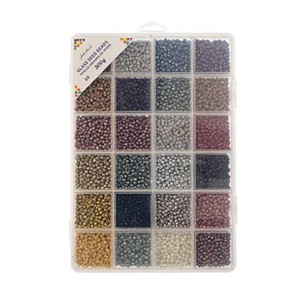 John Bead 12500 pc 8/0 Glass Seed Beads (24 Assorted Colors, 300g)