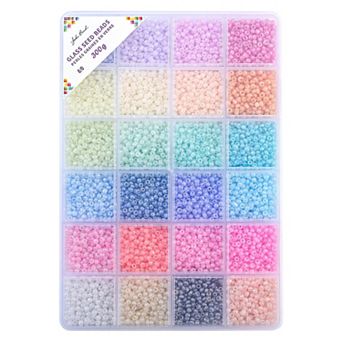 John Bead 12500 pc 8/0 Glass Seed Beads (24 Assorted Colors, 300g)