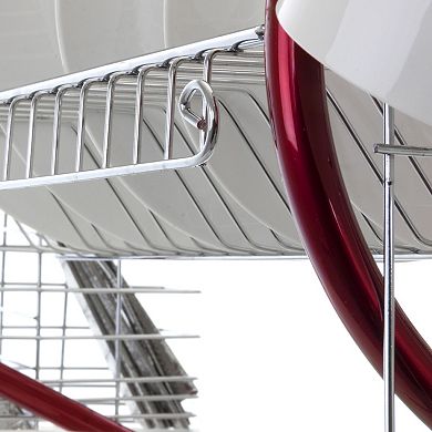 MegaChef 16 Inch Two Shelf Iron Wire Dish Rack