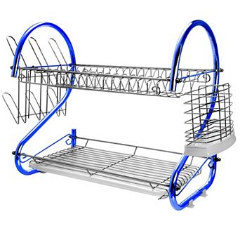 MegaChef 16 Inch Two Shelf Iron Wire Dish Rack