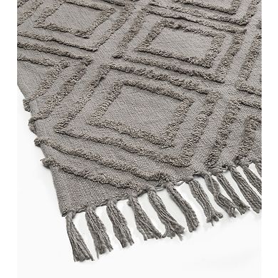 Fab Habitat Vauxhall Modern Textured Cotton Throw Blanket