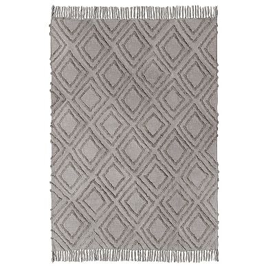 Fab Habitat Vauxhall Modern Textured Cotton Throw Blanket