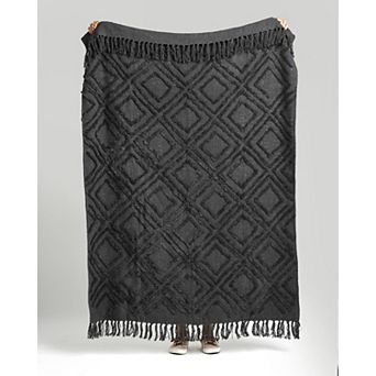 Fab Habitat Vauxhall Modern Textured Cotton Throw Blanket