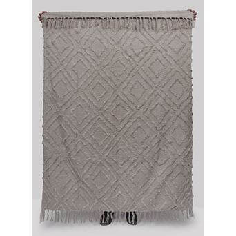 Fab Habitat Vauxhall Modern Textured Cotton Throw Blanket