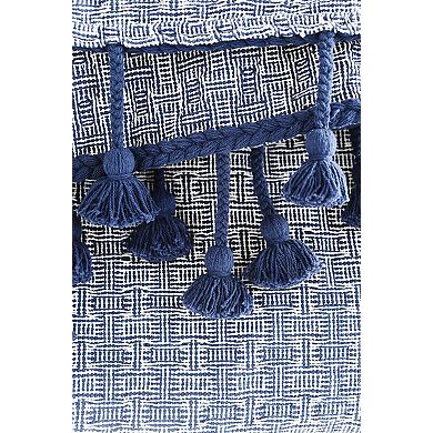 Fab Habitat Arlington Abstract Tassle Cotton Throw Blanket