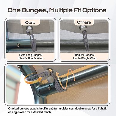 Aoodor Carport Replacement Canopy Cover with Extra-Long Ball Bungees