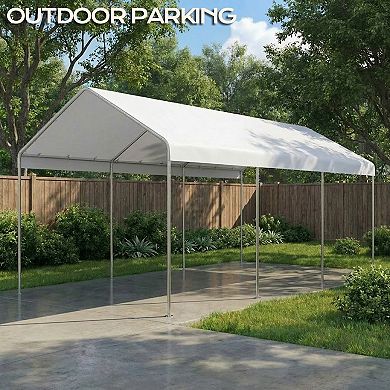 Aoodor Carport Replacement Canopy Cover with Extra-Long Ball Bungees