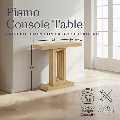 Alaterre Furniture Pismo Console Table with Unique Base Design