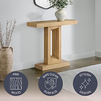 Alaterre Furniture Pismo Console Table with Unique Base Design