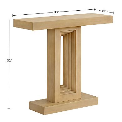 Alaterre Furniture Pismo Console Table with Unique Base Design