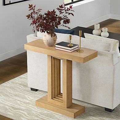 Alaterre Furniture Pismo Console Table with Unique Base Design