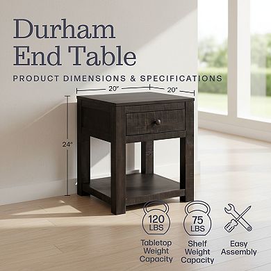Alaterre Furniture 20-Inch End Table with Storage Drawer