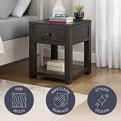 Alaterre Furniture 20-Inch End Table with Storage Drawer