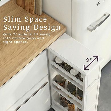 Alaterre Furniture Slim Rolling Storage Cart