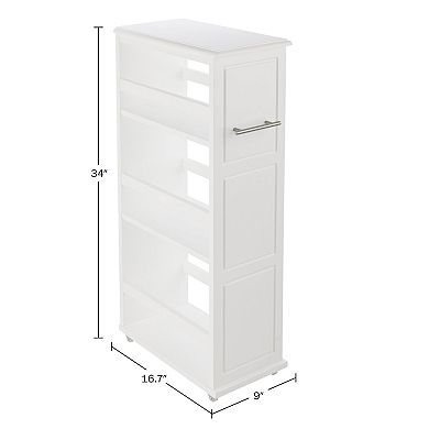Alaterre Furniture Slim Rolling Storage Cart