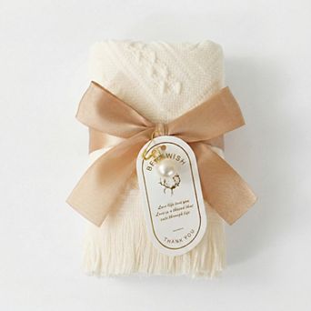 Textured Fringe Hand Towel 13x29 Inch Decorative Guest Towel Gift Ready